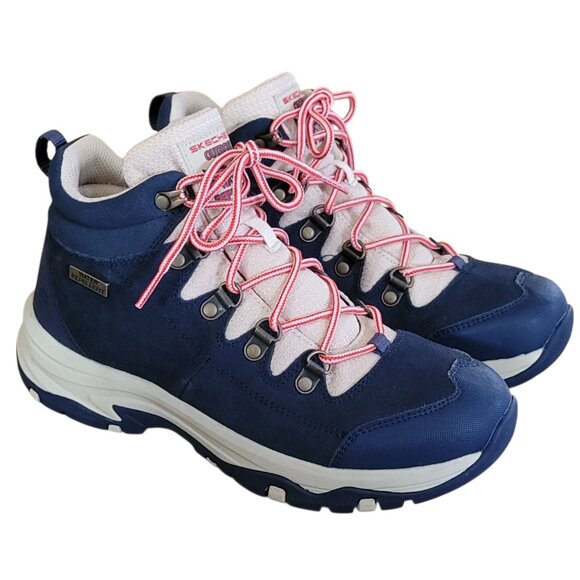 Skechers Blue Suede Trego El Capitan Hiking Boot Waterproof 158254 Size 9 - Picture 6 of 16